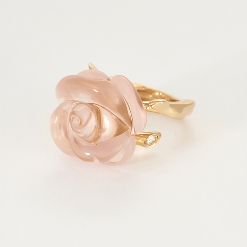 Bague 46 Dior  "Pré Catelan", Dior en or rose, quartz rose, diamant. Victoire de Castellane 58 Facettes DDV22149-3