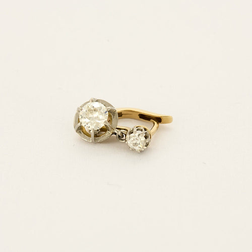 Boucles d'oreilles Boucles d'oreilles dormeuse en Or jaune, platine te diamants 58 Facettes DV0665-8