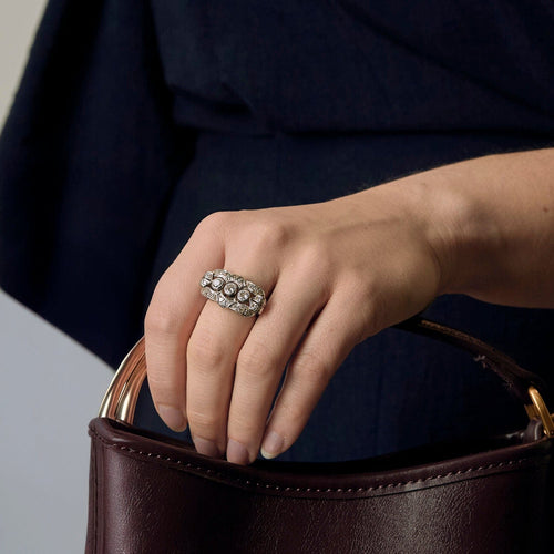 Bague 51 Bague en platine et diamants 58 Facettes DV22972-3-51-2