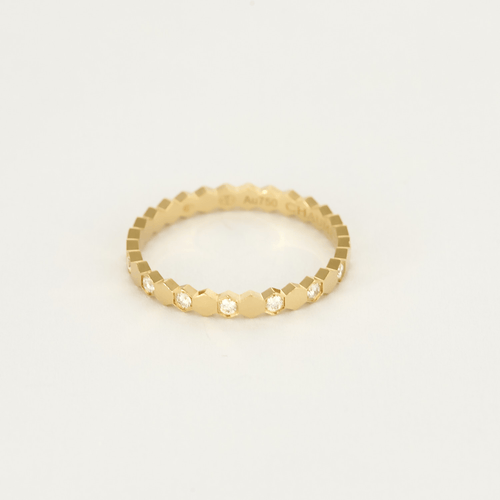 Bague 56 CHAUMET - Bee my love - Alliance en or jaune et diamants 58 Facettes DV22963-2-56-3