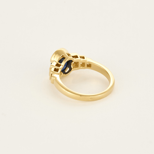 Bague 53 Bague en or jaune, saphir et diamants 58 Facettes DV0665-9-53-2