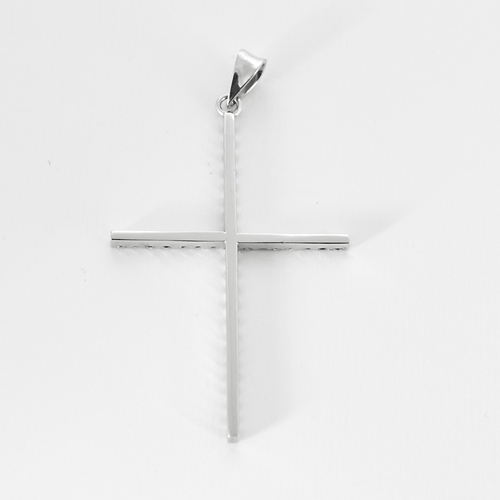 Pendentif Pendentif "Croix" en or gris et diamants 58 Facettes DV22972-14