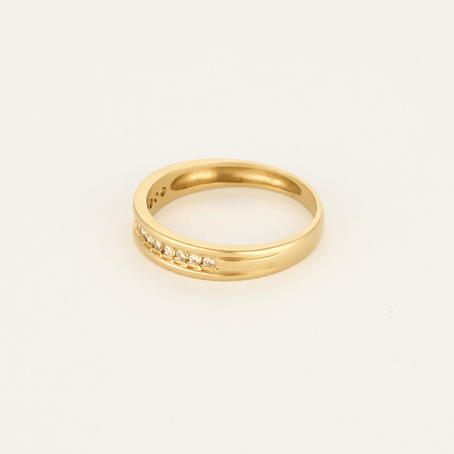 Bague 52 Fine Bague jonc or jaune et diamants 58 Facettes DV9390-14