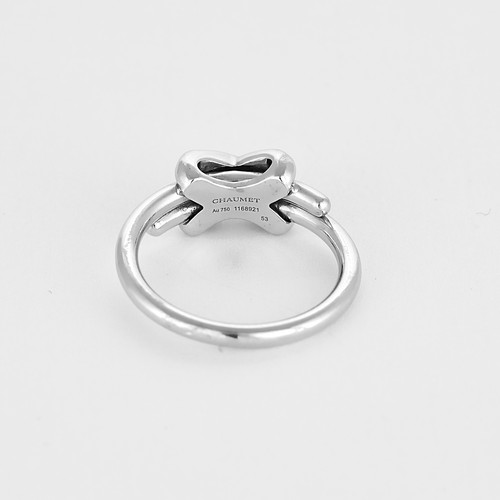 Bague 53 CHAUMET - Lien croisés - Bague or blanc et diamants 58 Facettes DV22110-1