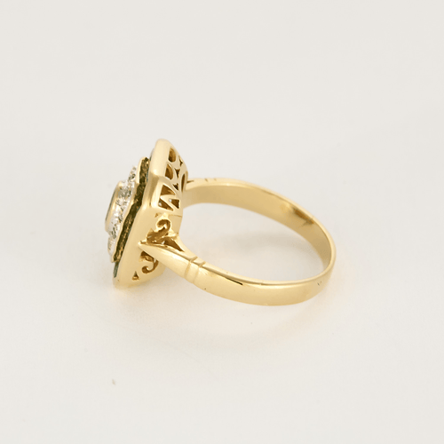 Bague 52 Bague en or jaune, émeraude et diamants 58 Facettes DV23103-1-52-1