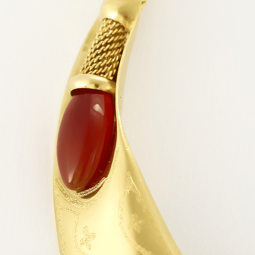 Collier Hermes - Collection Mopti - Important collier en or jaune et cornaline. 58 Facettes DV19818-3