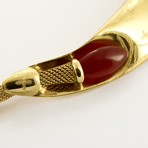 Collier Hermes - Collection Mopti - Important collier en or jaune et cornaline. 58 Facettes DV19818-3