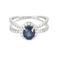 Bague 53 Bague en or gris 14K, saphir et diamants 58 Facettes DV23194-1-53-2