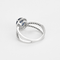 Bague 53 Bague en or gris 14K, saphir et diamants 58 Facettes DV23194-1-53-2
