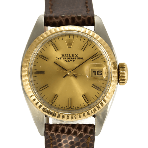 Montre ROLEX - Oyster Perpetual Date - Montre en acier et plaqué or jaune 58 Facettes DV15048-18