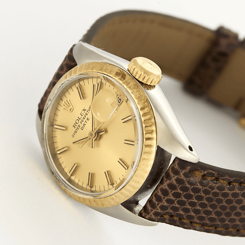 Montre ROLEX - Oyster Perpetual Date - Montre en acier et plaqué or jaune 58 Facettes DV15048-18