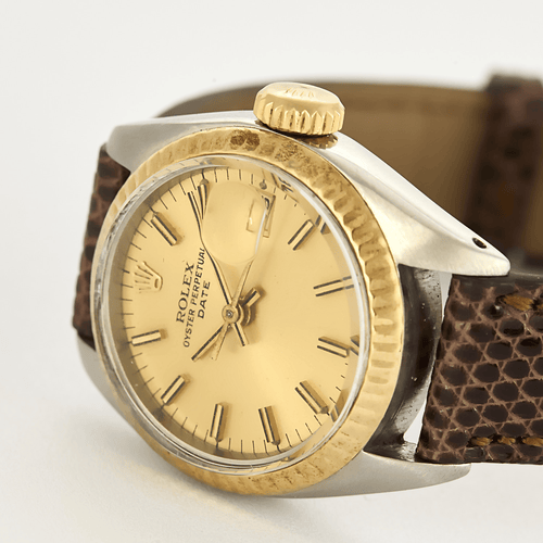 Montre ROLEX - Oyster Perpetual Date - Montre en acier et plaqué or jaune 58 Facettes DV15048-18