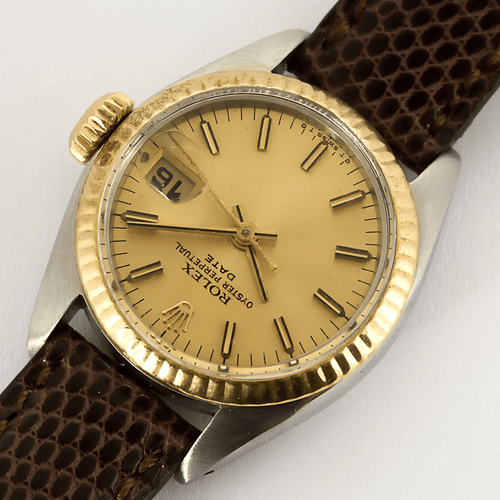 Montre ROLEX - Oyster Perpetual Date - Montre en acier et plaqué or jaune 58 Facettes DV15048-18