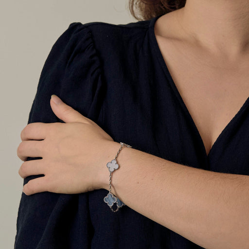 Bracelet Van Cleef &Arpels -Vintage Alhambra- Bracelet en or gris et calcédoine 58 Facettes DV0830-33