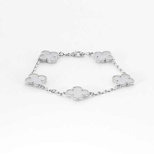 Bracelet Van Cleef &Arpels -Vintage Alhambra- Bracelet en or gris et calcédoine 58 Facettes DV0830-33