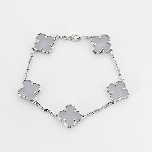 Bracelet Van Cleef &Arpels -Vintage Alhambra- Bracelet en or gris et calcédoine 58 Facettes DV0830-33