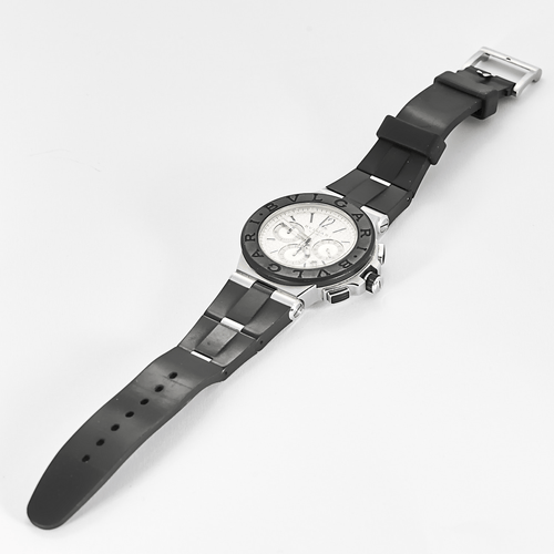 BULGARI - Diagono - Montre en acier et caoutchouc