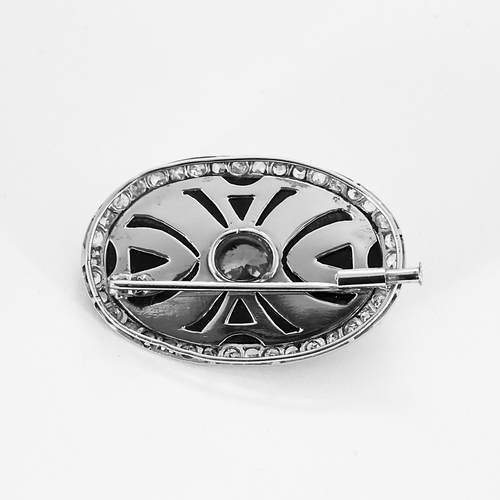 Broche Broche Art Déco en platine, or gris , onyx et diamants 58 Facettes DV0513-3