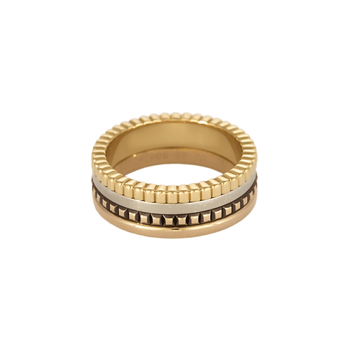 Boucheron - Quatre Classique - Bague pvd marron et or de trois couleurs