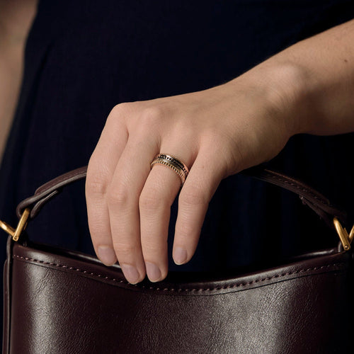 Boucheron - Quatre Classique - Bague pvd marron et or de trois couleurs