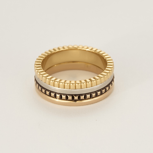 Boucheron - Quatre Classique - Bague pvd marron et or de trois couleurs