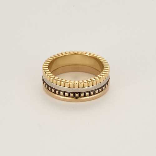 Boucheron - Quatre Classique - Bague pvd marron et or de trois couleurs