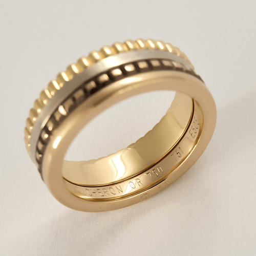 Boucheron - Quatre Classique - Bague pvd marron et or de trois couleurs