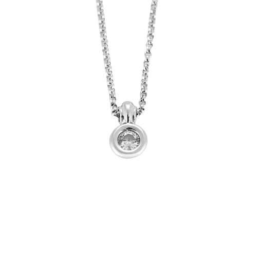 Collier Collier en or gris et diamant 0.20 carat 58 Facettes DV23195-4