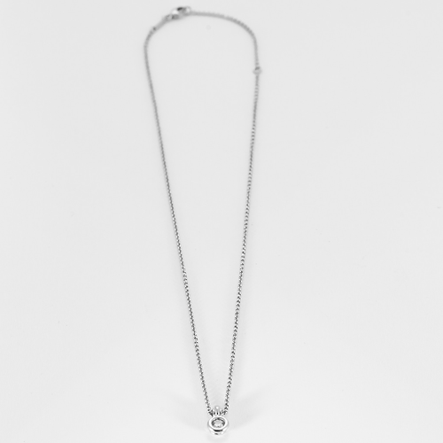 Collier en or gris et diamant 0.20 carat