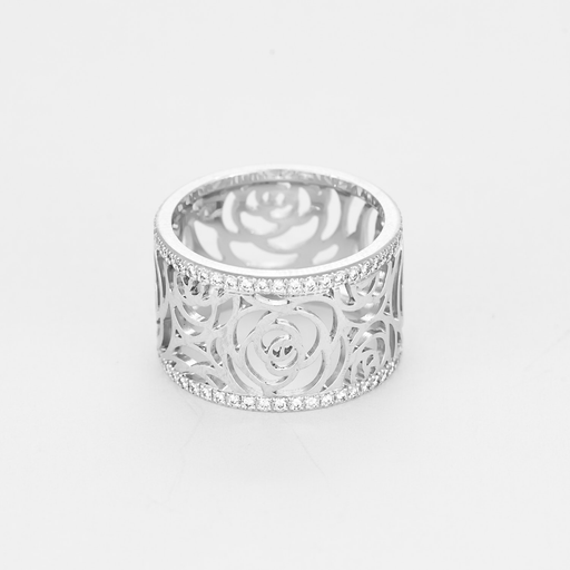 Bague 53 CHANEL - Camelia - Grand Modèle- Bague en or gris et diamants 58 Facettes DV22001-1-53-2
