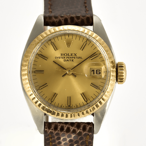 Montre ROLEX - Oyster Perpetual Date - Montre en acier et plaqué or jaune 58 Facettes DV15048-18
