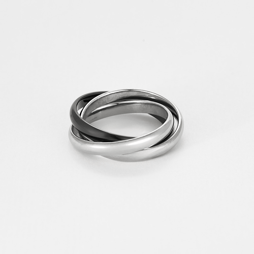 Cartier Bague Trinity en or gris et céramique