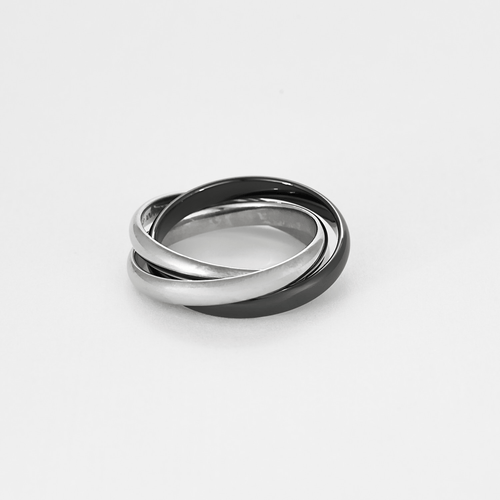 Cartier Bague Trinity en or gris et céramique