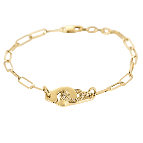 Dinh Van Menottes R10 Bracelet en or jaune et diamants