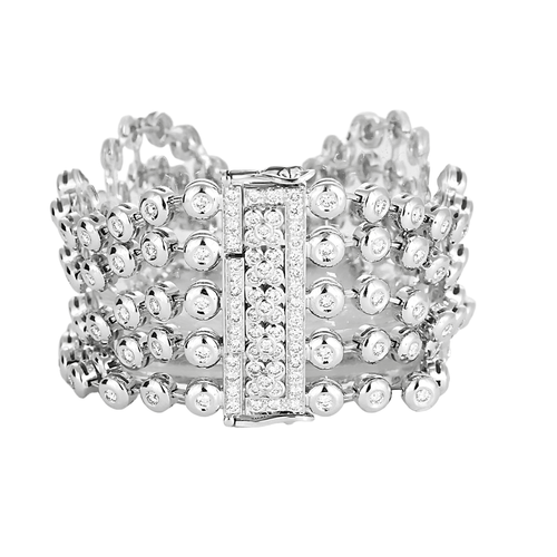 Bracelet Bracelet ruban en or gris et diamants 58 Facettes DV22966-1
