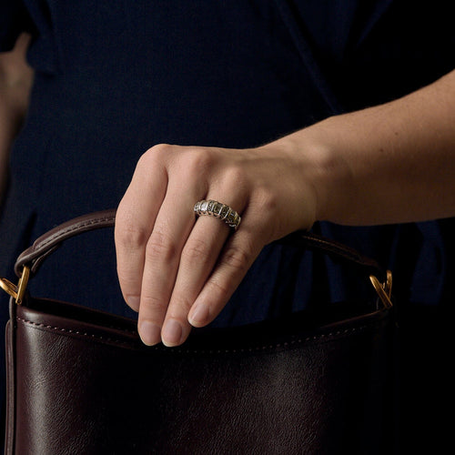 Bague 54 Bague jonc en or gris et diamants 58 Facettes DV22972-10-54-24