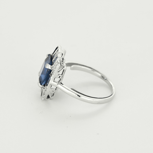 Bague 55 Bague style Art Déco en platine, diamants et saphirs 58 Facettes DV23667-1-DV0882-1