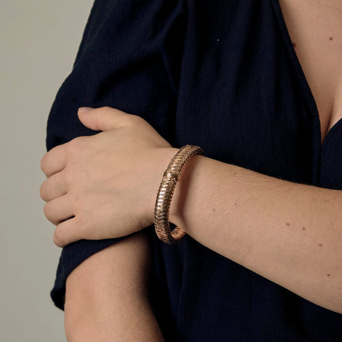 ROBERTO COIN - Bracelet souple en or rose et rubis de synthèse