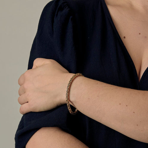 Bracelet en or jaune à maille palmier