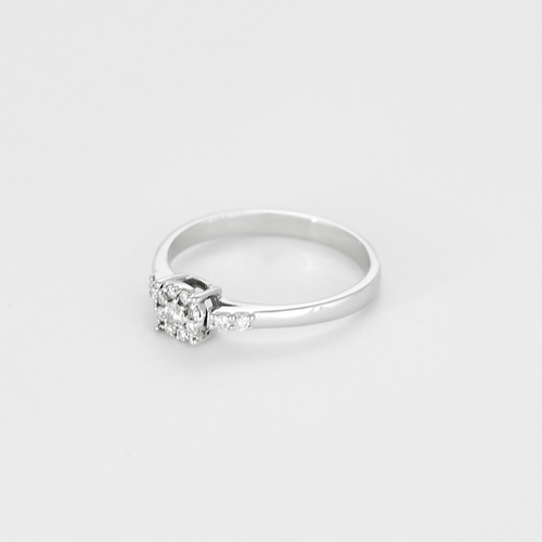 Bague 55 Bague en or gris et diamants, serti illusion 58 Facettes DV21401-9