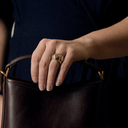 PIAGET - Bague bandeau en or deux tons et diamants