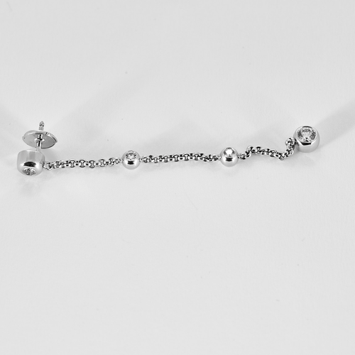 Boucles d'oreilles CHOPARD - Pendants d'oreilles en or gris et diamants 58 Facettes DV0822-2