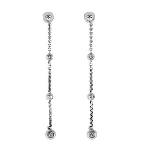 Boucles d'oreilles CHOPARD - Pendants d'oreilles en or gris et diamants 58 Facettes DV0822-2
