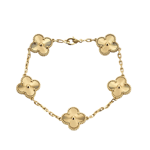 Bracelet Van Cleef & Arpels - Bracelet Vintage Alhambra 5 motifs en or jaune 58 Facettes DV4391-2