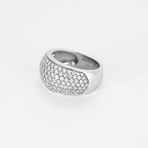 Bague 48 MAUBOUSSIN - C'est toi la star - Bague boule en or gris et pavage petits diamants. 58 Facettes DV21248-2-48-2