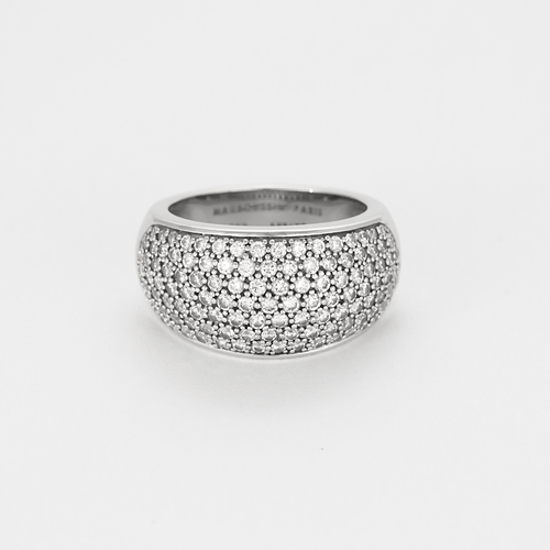 Bague 48 MAUBOUSSIN - C'est toi la star - Bague boule en or gris et pavage petits diamants. 58 Facettes DV21248-2-48-2