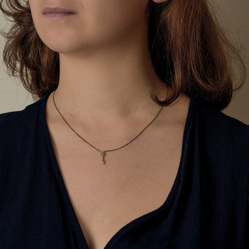 Collier STONE PARIS - Collier en or gris et or noirçi 58 Facettes DV23475-1