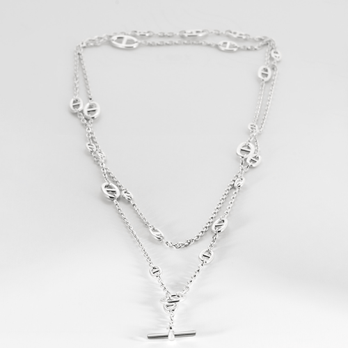 Collier Hermes - Farandole - Sautoir en argent. 160. 58 Facettes DV24593-1