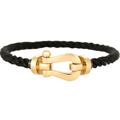 FRED - Force 10 - Grand modèle - Bracelet en or rose et nylon noir 58 Facettes DV24433-1