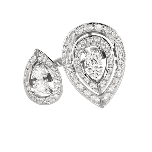 Bague 55 Chaumet - Rondes de Nuit Toi & Moi - Grand modèle - Bague en or blanc et diamants 58 Facettes DV23936-1